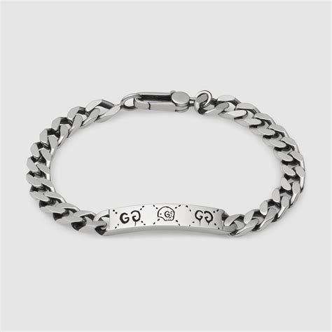 gucci ghost silver bracelet men|gucci ghost necklace in silver.